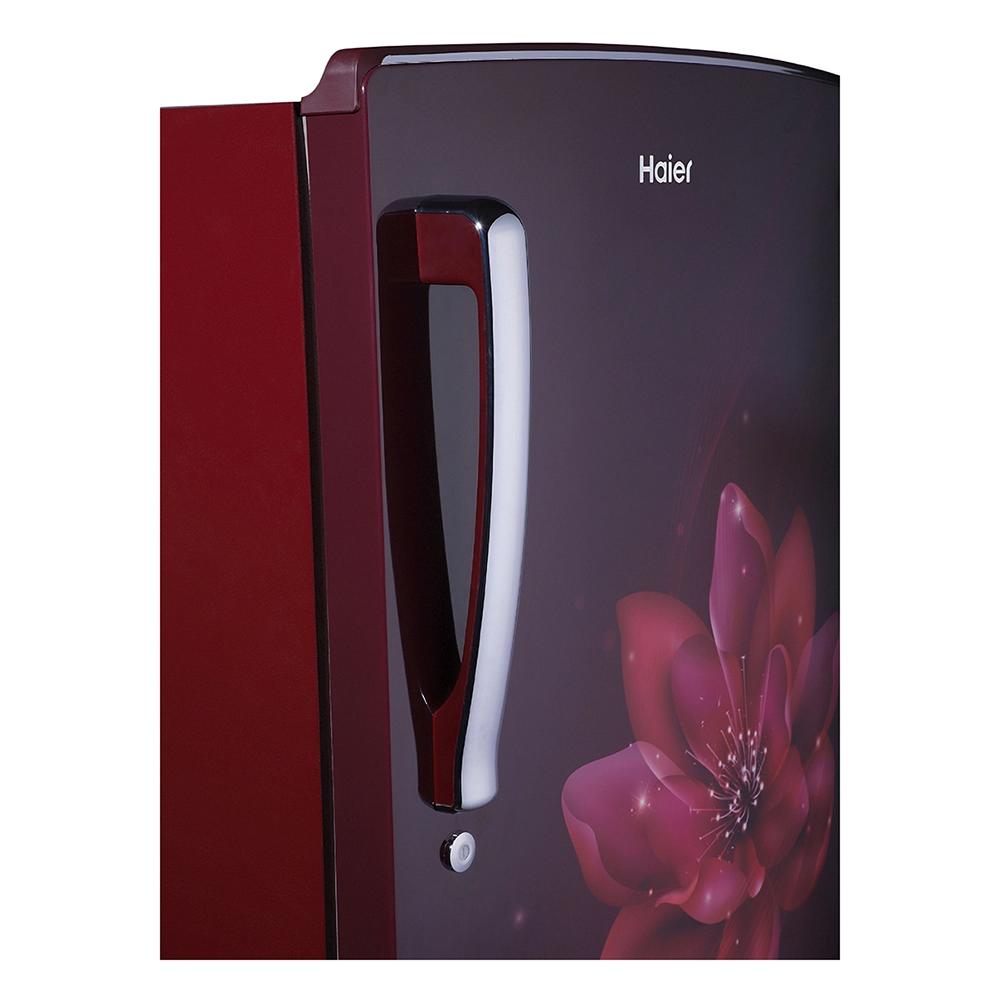 Haier 235L 2 Star I Direct Cool Single Door Refrigerator with Toughened Glass Shelf comes in stylish red Peony Finish HRD-2562CRP-N